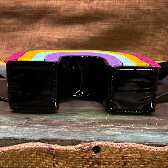 Killstar black patent rainbow fanny pack waist bag NWT - Picture 5 of 13
